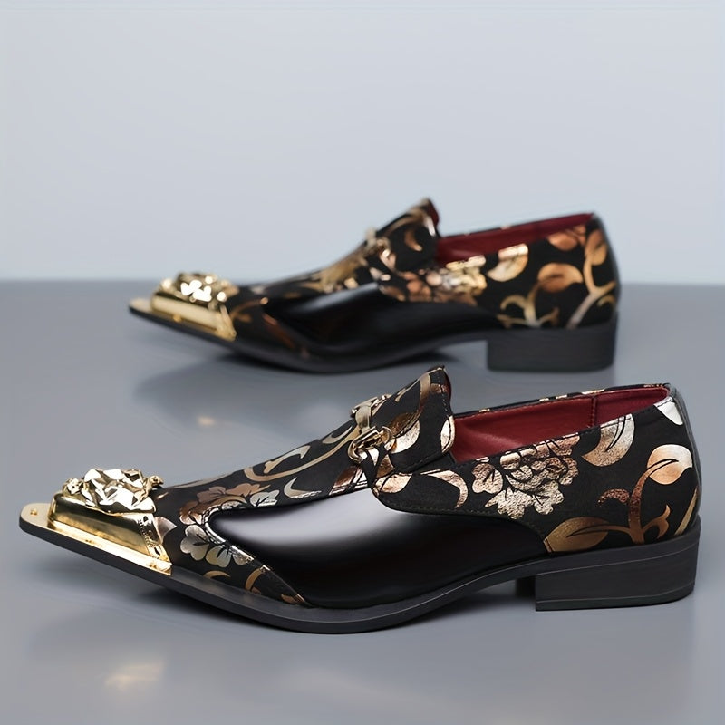 Men's slip-on Oxford shoes by Showlu Fashion Store, casual winter PU leather footwear with sleek design and comfortable fit.