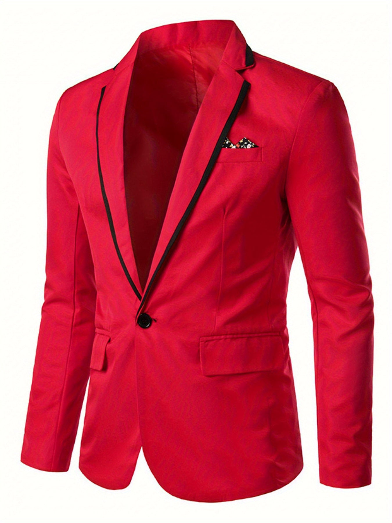 Men's solid color casual lapel jacket by SHOWLU Fashion Store, polyester outerwear with a stylish, tailored fit.