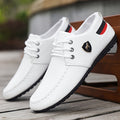 Black KOONEXY men's lace-up formal shoes made of durable PU leather, suitable for business and formal occasions.