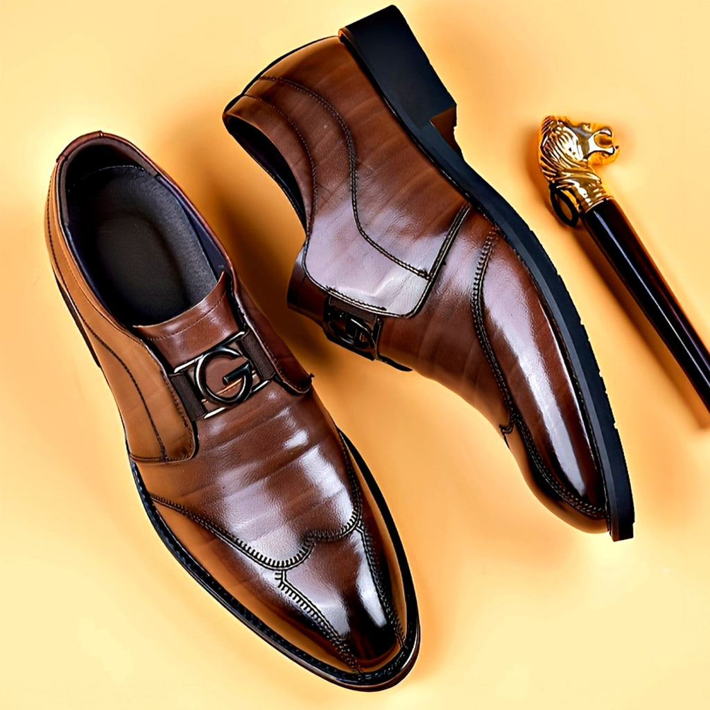 SHOWLU FASHION men's patent leather oxford loafers with glossy finish, stylish dress shoes for formal or casual wear