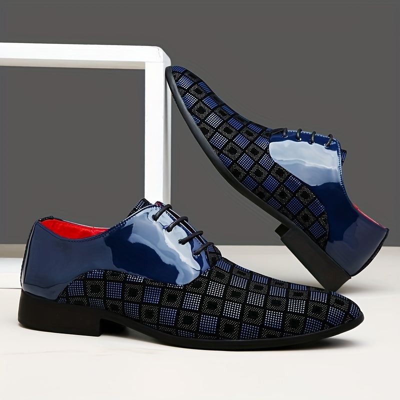 SHOWLU FASHION men's British business casual lace-up shoes with pointed toes, black leather, stylish and formal footwear.