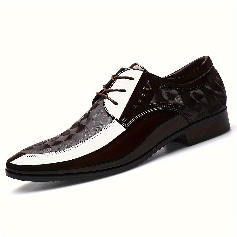 SHOWLU Men's classic British oxford shoes in faux leather with pointed toes, stylish and formal footwear.