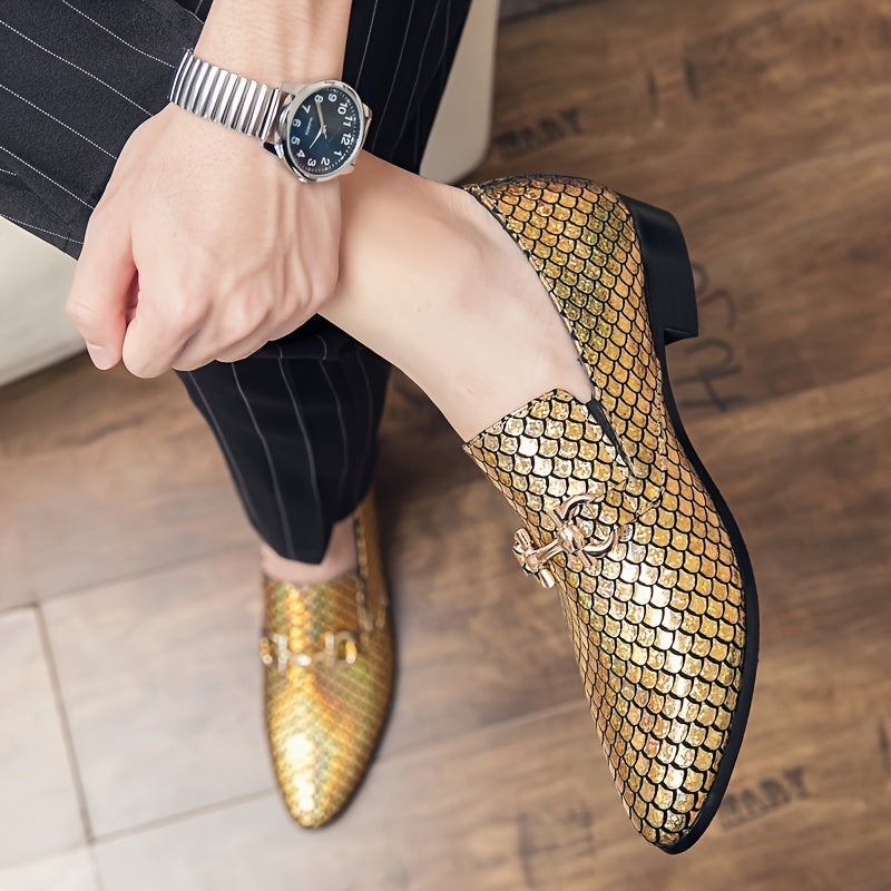SHOWLU FASHION STORE men's casual slip-on shoes in black PU leather with low-top design and comfortable fit.