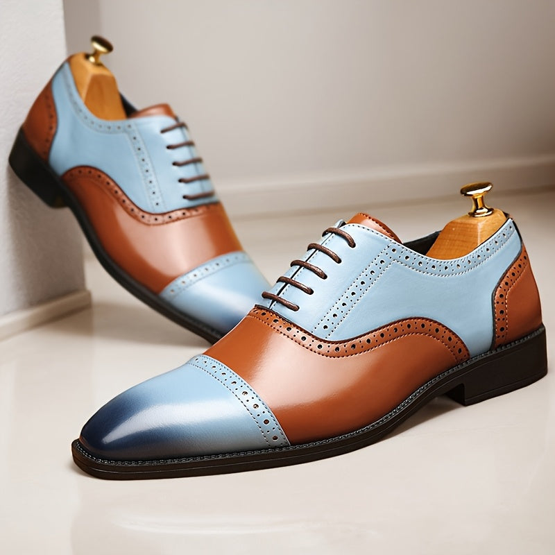 SHOWLU men's split cow leather business casual shoes with non-slip sole, featuring sleek design and comfortable fit.