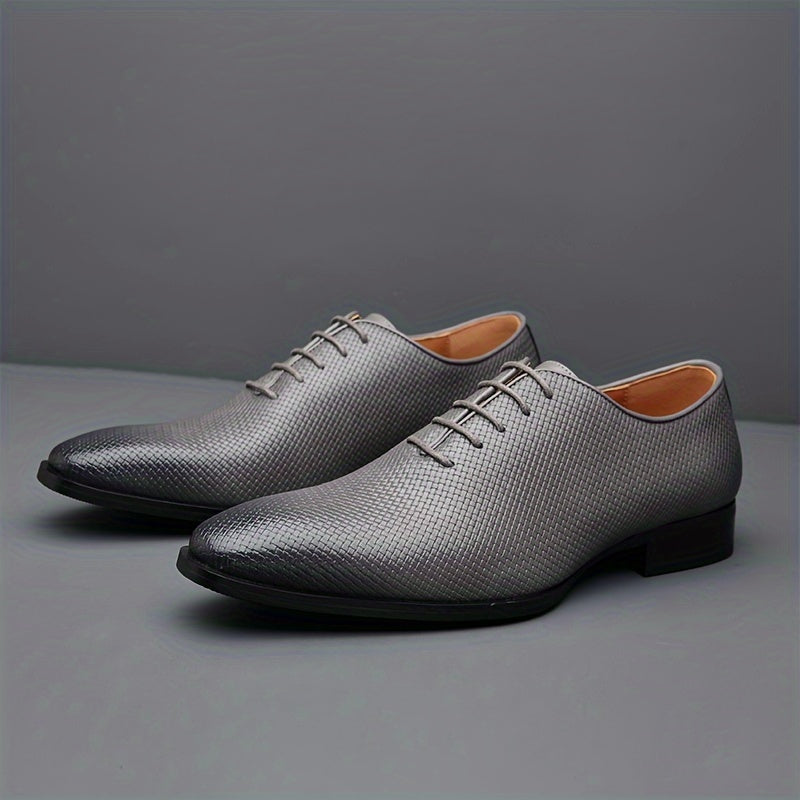 Men's SHOWLU Whole-Cut Oxford shoes in microfiber leather, formal footwear with sleek design and polished finish.