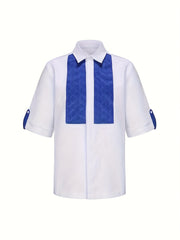 African ethnic style Men's casual suit printed shirt hem slit and rubber pants 2pcs set