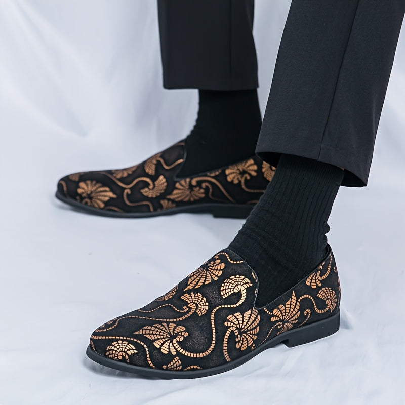 SHOWLU FASHION men's slip-on business casual shoes in black PU leather, featuring sleek design and comfortable fit.
