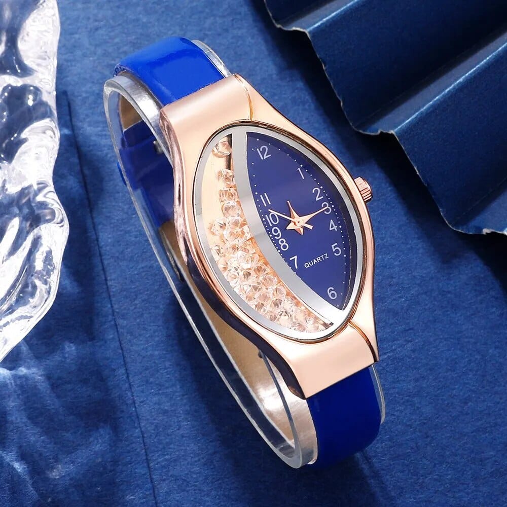 6PCS Set Women Fashion Quartz Watch Female Clock Rhinestone Dial Luxury Brand Design Women Watches Simple Ladies WristWatch - SHOWLU FASHION STORE