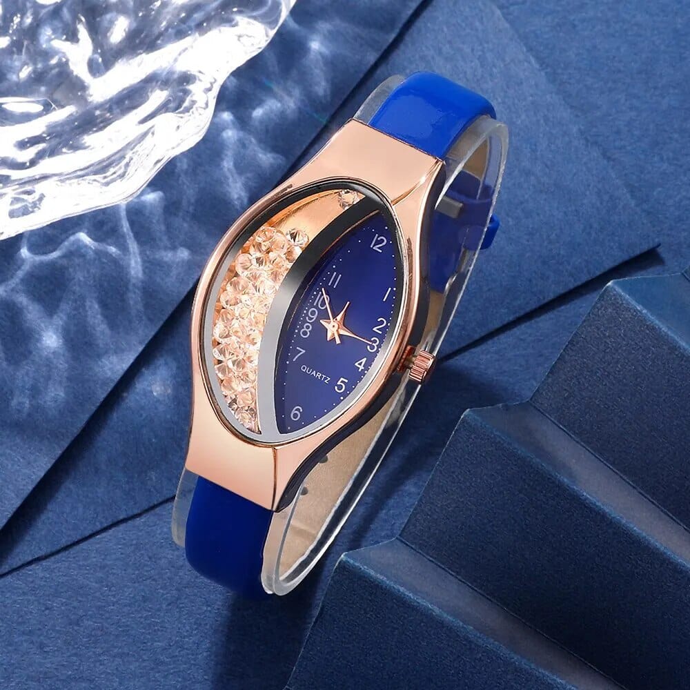 6PCS Set Women Fashion Quartz Watch Female Clock Rhinestone Dial Luxury Brand Design Women Watches Simple Ladies WristWatch - SHOWLU FASHION STORE