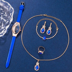 6PCS Set Women Fashion Quartz Watch Female Clock Rhinestone Dial Luxury Brand Design Women Watches Simple Ladies WristWatch - SHOWLU FASHION STORE