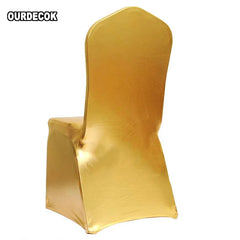 6pcs/lot Bronzing Elastic Chair Cover Gold Silver Spandex Metallic Fabric Wedding Chair Covers Banquet Decoration - SHOWLU FASHION STORE