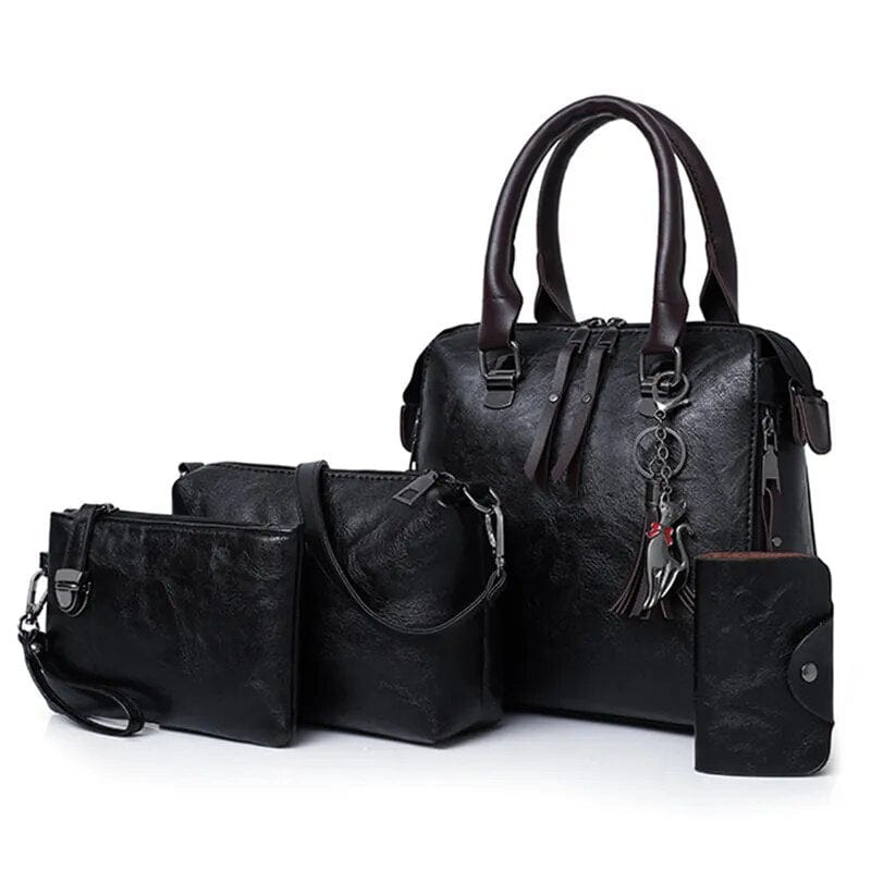 Six-piece women's shoulder bag set by Showlu Fashion Store, featuring stylish handbags, crossbody purses, wallets, and envelope bags.