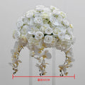 Showlu white rose and orchid wedding table centerpiece flower ball with hydrangeas, ideal for party or event decor.