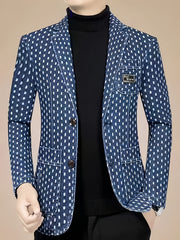 Men'S Fashionable Denim Blazer for Spring And Autumn.