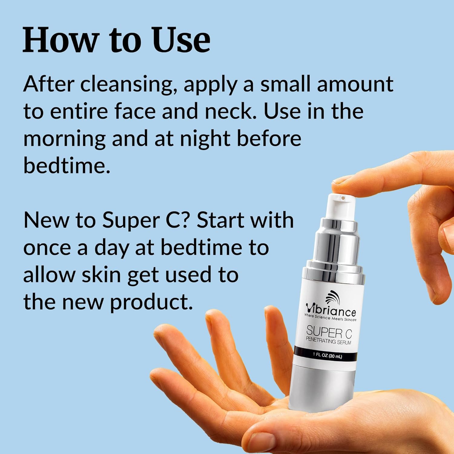 Showlu Smart General Vibriance Super C Serum for mature skin, hydrating, firming, and targeting age spots and wrinkles.