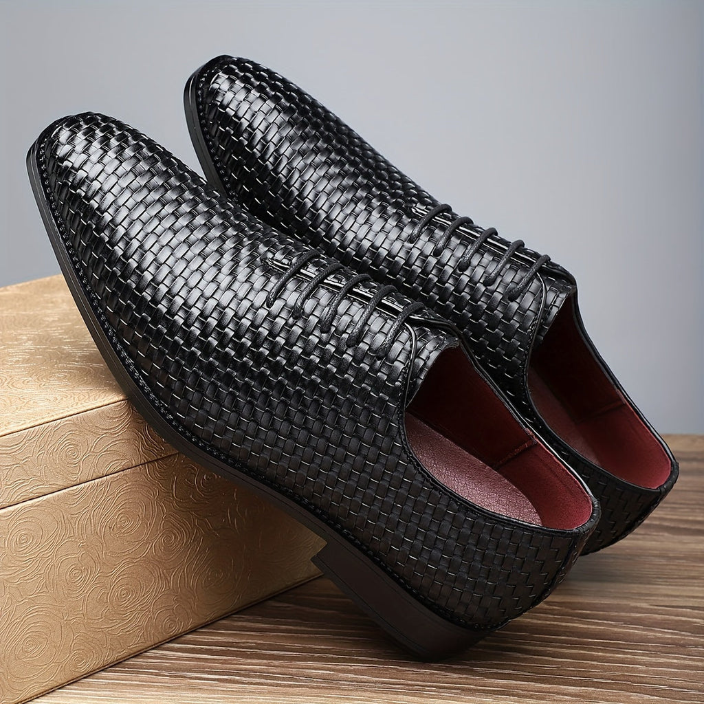 SHOWLU Men's Whole-Cut Oxford shoes with non-slip rubber soles, formal leather shoes for professional or dress occasions.