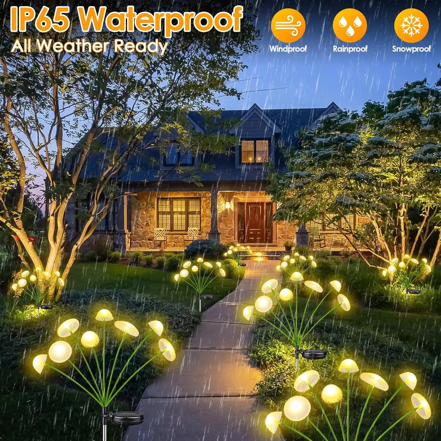 GCTECHING Aura-Mycelia kinetic solar landscape lights with six heads, decorative outdoor lighting for gardens and pathways