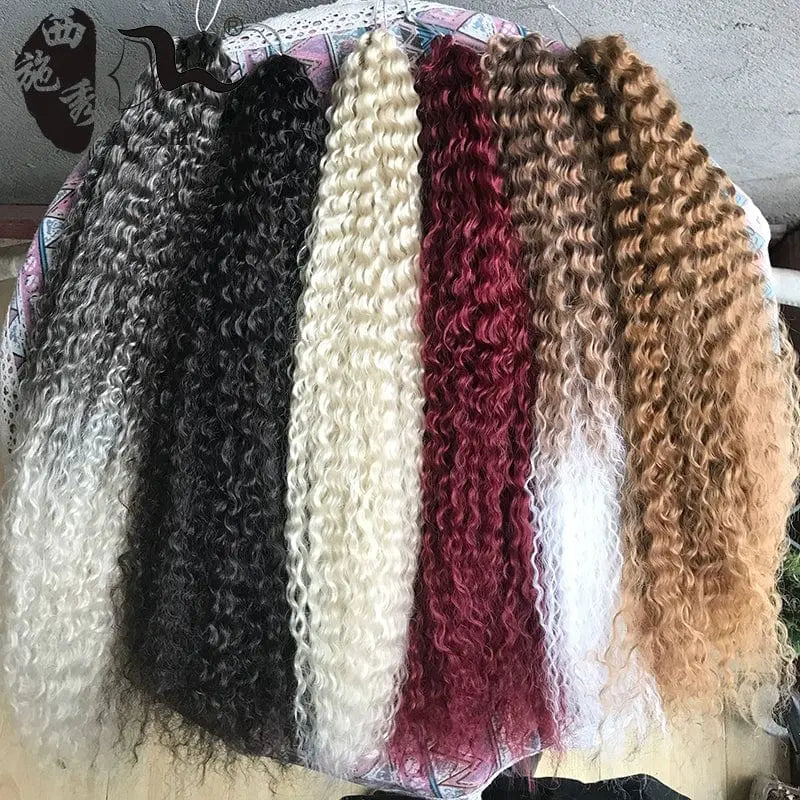 Showlu Fashion African Goddess dreadlocks crochet wig with deep wave hair, 75cm length, curly and textured for a bold look