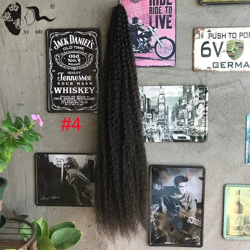 Showlu Fashion Store African Goddess dreadlocks crochet wig with deep wave hair, 75cm length, natural curved style.