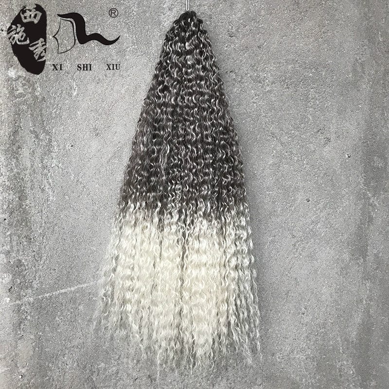 Xi Shixiu African Goddess Dreadlocks Crochet Wig with deep wave hair, 75cm length, featuring curved dreadlock style in natural color