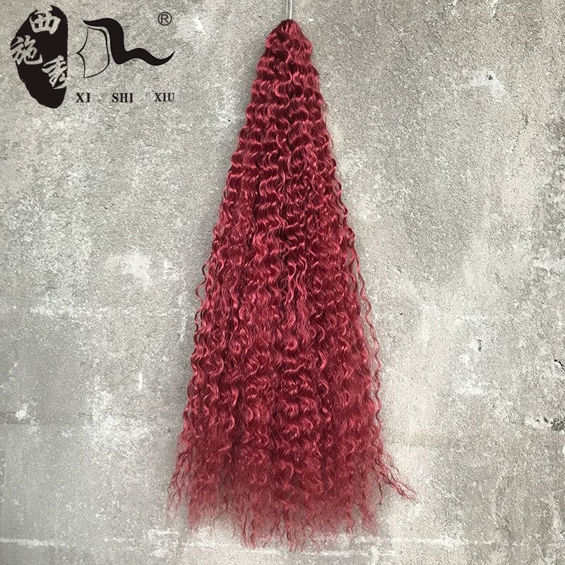African Goddess dreadlocks crochet wig with deep wave hair, 75cm length, natural color, styled with curved dreadlocks by Showlu Fashion