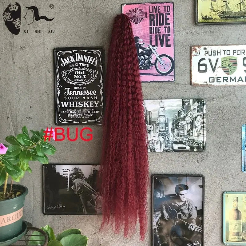 Xi Shixiu African Goddess Dreadlocks Crochet Wig with deep wave hair, 75cm length, showcasing curly, textured dreadlock style.