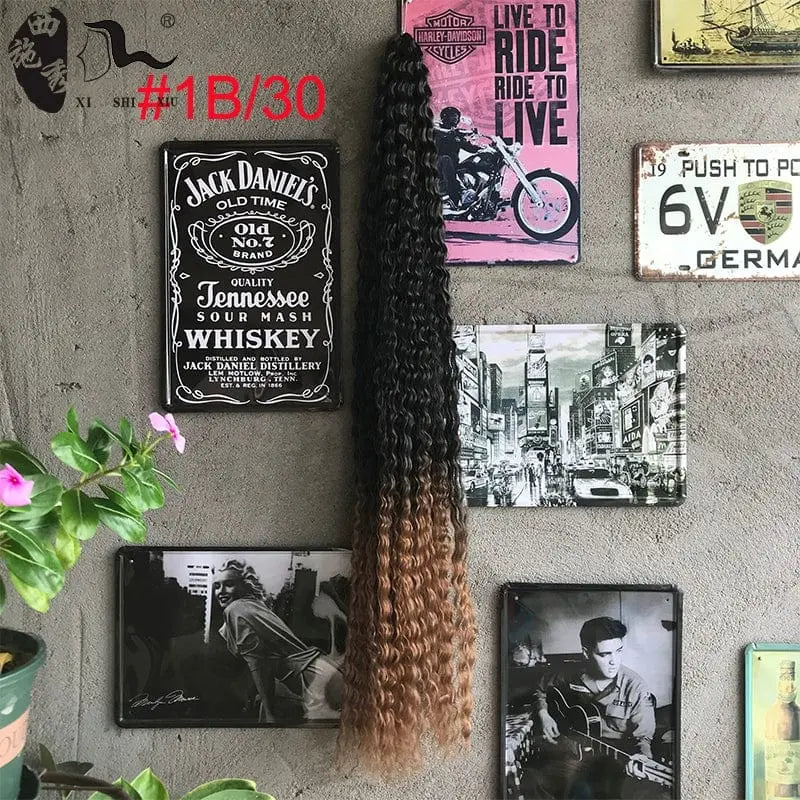 Xi Shixiu 75cm African Goddess dreadlocks crochet wig with deep wave hair, showcasing curly black dreadlock style and intricate crochet detailing