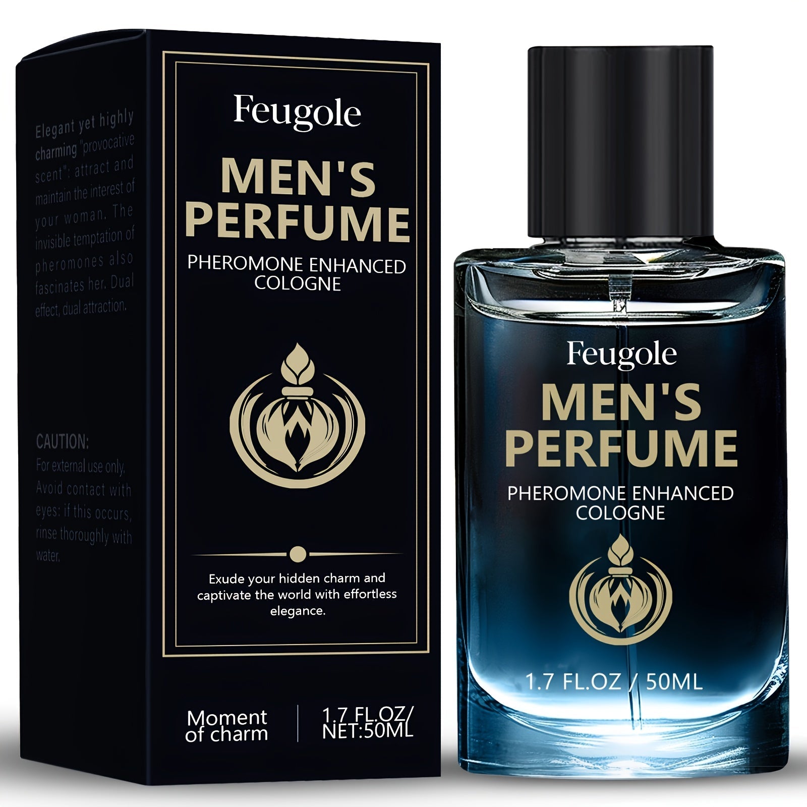 SHOWLU FASHION Pheromone Cologne for Men with long-lasting floral scent, featuring sleek bottle with elegant design.