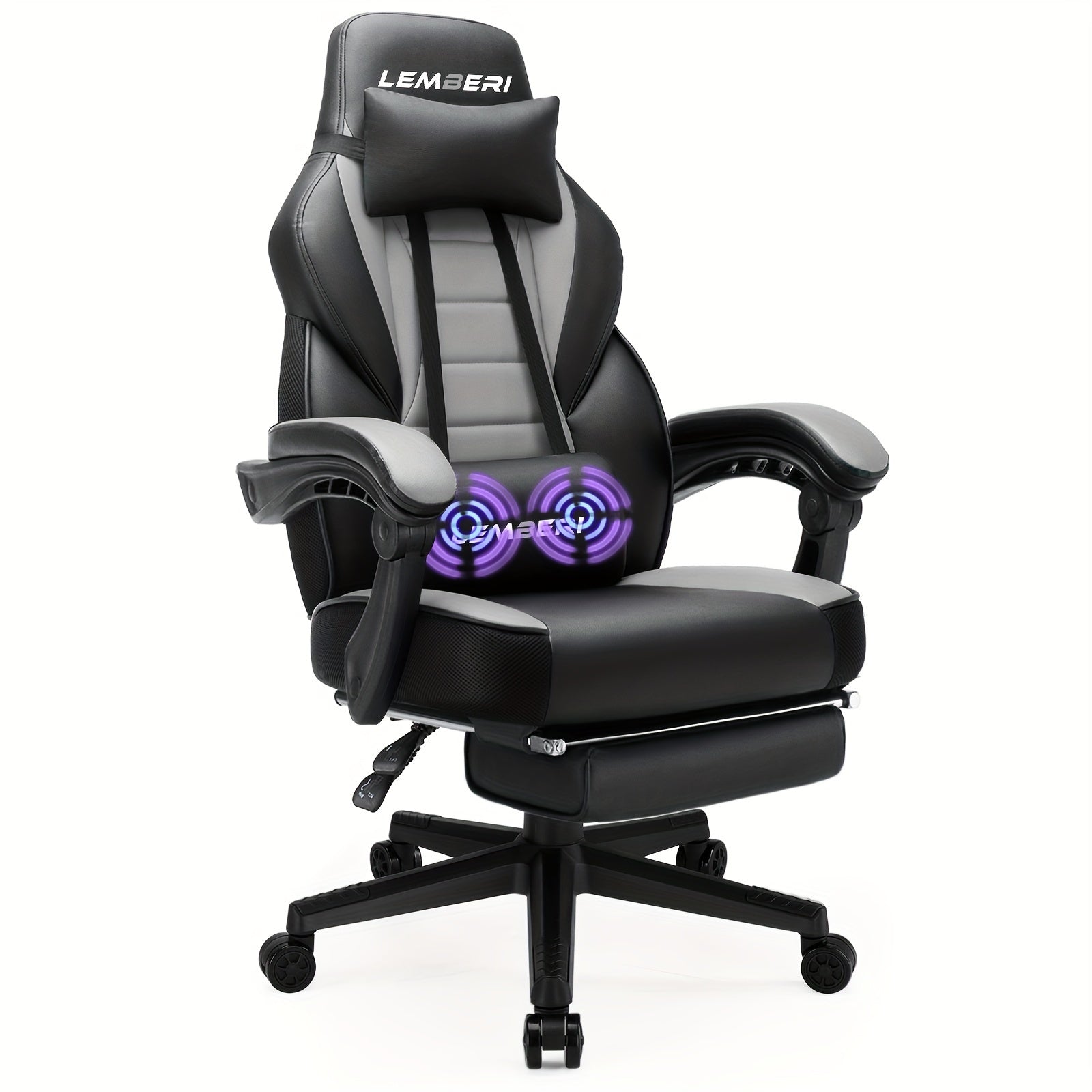 Big and tall SHOWLU FASHION STORE gaming chair with footrest, ergonomic design, and 400lb capacity, ideal for comfortable gaming sessions.