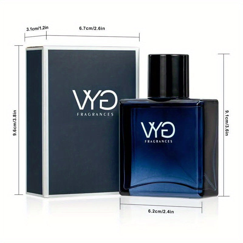 Ocean Blue Eau de Cologne for Men by SHOWLU FASHION STORE, featuring a fresh woody musk scent in a 1.7oz bottle.