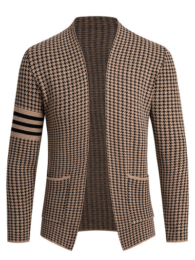SENMEIGUO Men's Slim Fit Knit Cardigan – High-Stretch Long Sleeve Sweater