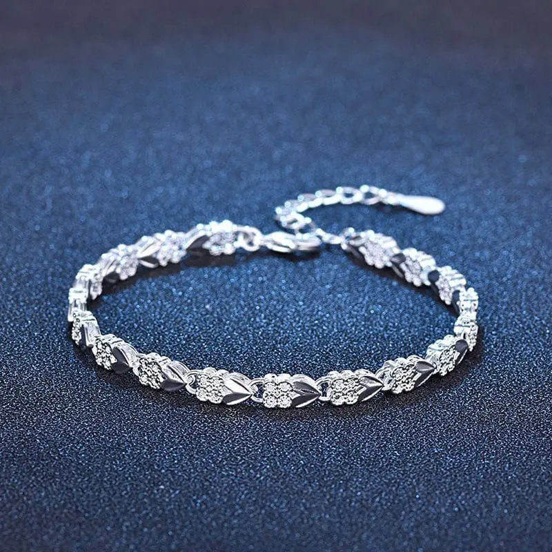 18K gold and sterling silver Anel Demosthene bracelet with 5mm sideways chain, 8-inch length, suitable for men and women.