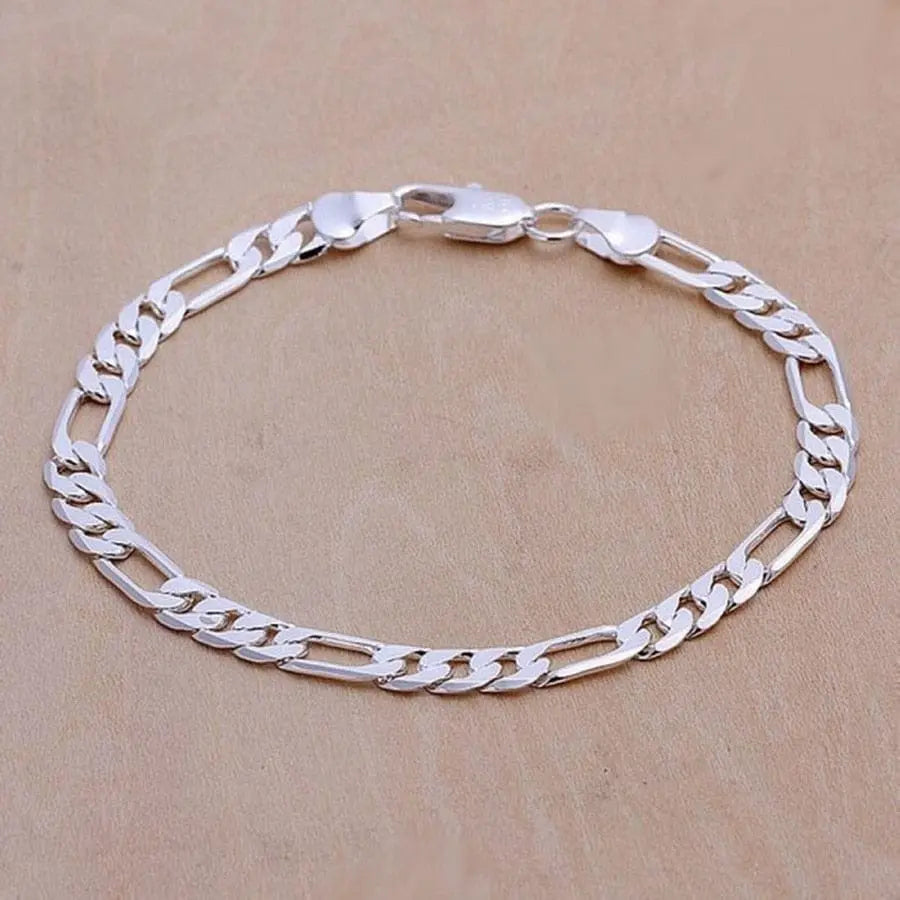 18K gold and sterling silver Anel Demosthene 5mm sideways chain bracelet, 8-inch unisex jewelry with a sleek, modern design.