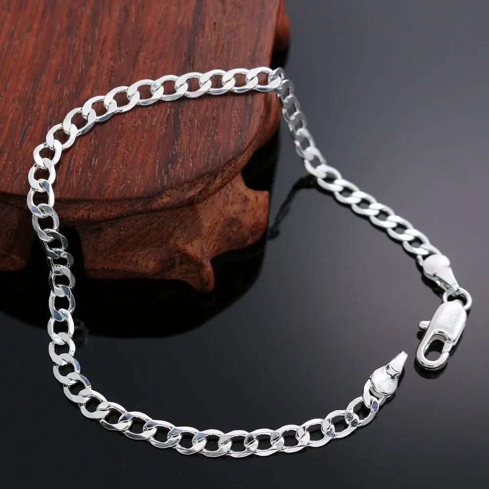 18K gold and sterling silver Anel Demosthene bracelet with 5mm sideways chain, 8-inch length, stylish jewelry for men and women.
