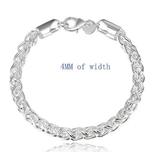 18K gold and sterling silver bracelet featuring a 5mm sideways chain design, suitable for women and men, stylish jewelry piece.