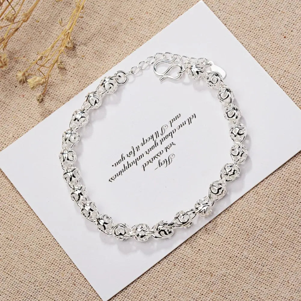 Anel Demosthene General Store 0 LH026 8 Inch 18K Gold Bracelet 5MM Sideways Chain Bracelet For Woman Men Fashion Wedding Engagement 925 Sterling Silver Jewelry Gifts