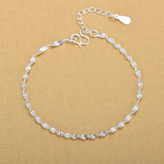 Anel Demosthene General Store 0 LH044 8 Inch 18K Gold Bracelet 5MM Sideways Chain Bracelet For Woman Men Fashion Wedding Engagement 925 Sterling Silver Jewelry Gifts