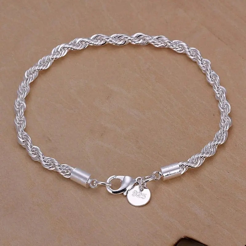 18K gold and sterling silver bracelet with 5mm sideways chain design, suitable for women and men, elegant jewelry gift.