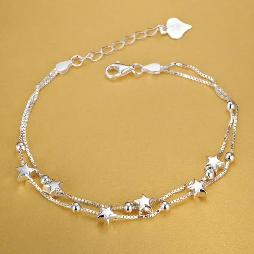 18K gold and sterling silver sideways chain bracelet, 8 inches, stylish unisex jewelry for women and men by Anel Demosthene