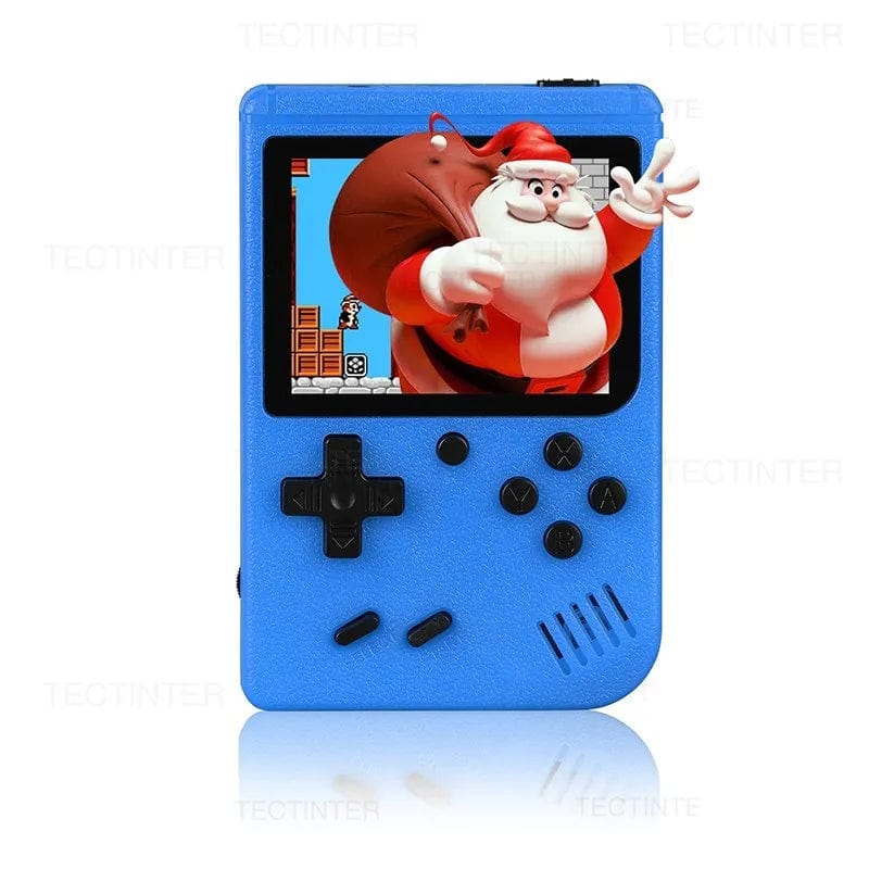 Showlu Fashion Store TECTINTER Retro Handheld Game Console with 8-bit design and 500 built-in games, portable with AV output for kids.