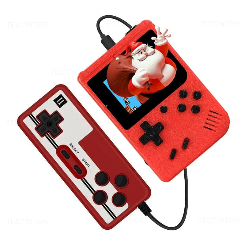 Showlu Fashion TECTINTER Retro Handheld Game Console with 8-bit design, 500 built-in games, portable handheld gaming device for kids.