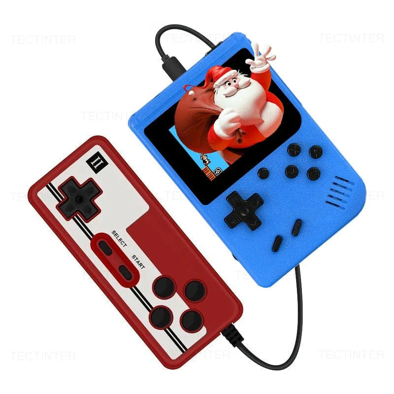 Showlu Fashion Store TECTINTER retro handheld game console with 8-bit design, 500 built-in games, portable and perfect for kids.