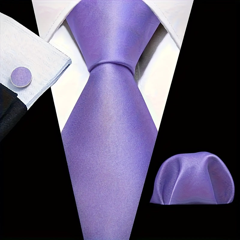SHOWLU FASHION STORE men's solid color ties in black, red, and blue, displayed in a 3-pack for formal or business wear.