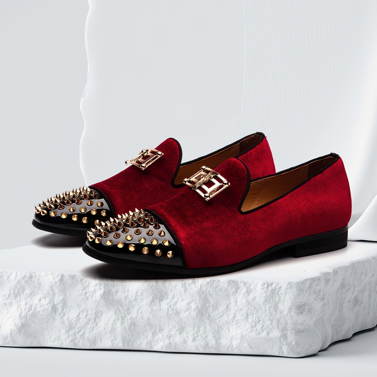 SHOWLU FASHION men's slip-on wedding loafers in lightweight fabric with sleek design and comfortable fit.
