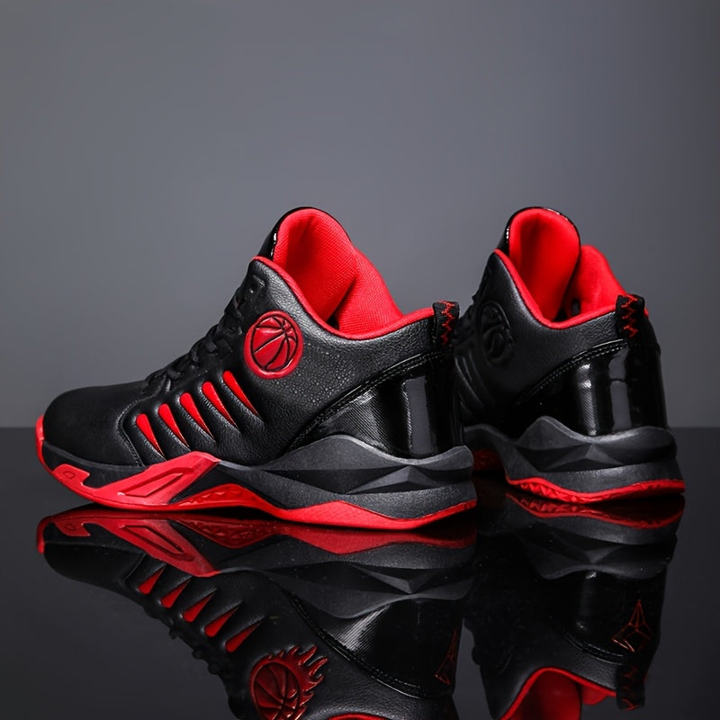 SHOWLU men's high-top basketball shoes with breathable PU leather, featuring a sleek design and supportive ankle collar.