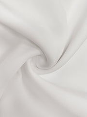 Elegant V-Neck Polyester Dress for Women - All-Season Fitted Solid Color with Fake Buttons and Woven Fabric, 270g/m² - Perfect for Adult