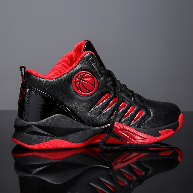 SHOWLU Men's high-top basketball shoes with breathable PU leather and stylish design, ideal for sports and casual wear.