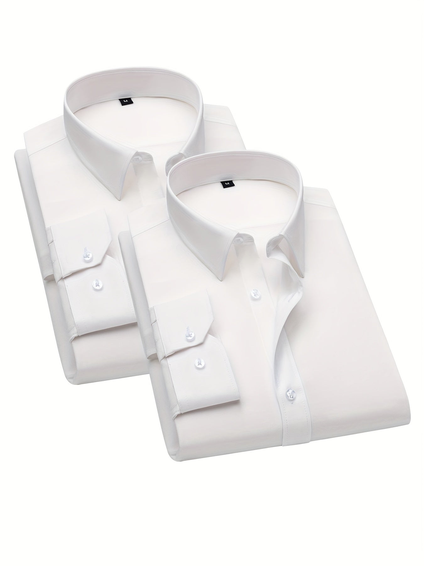 Showlu Fashion 2-piece unisex artificial flax long sleeve casual shirts laid flat, showcasing beige and light blue designs