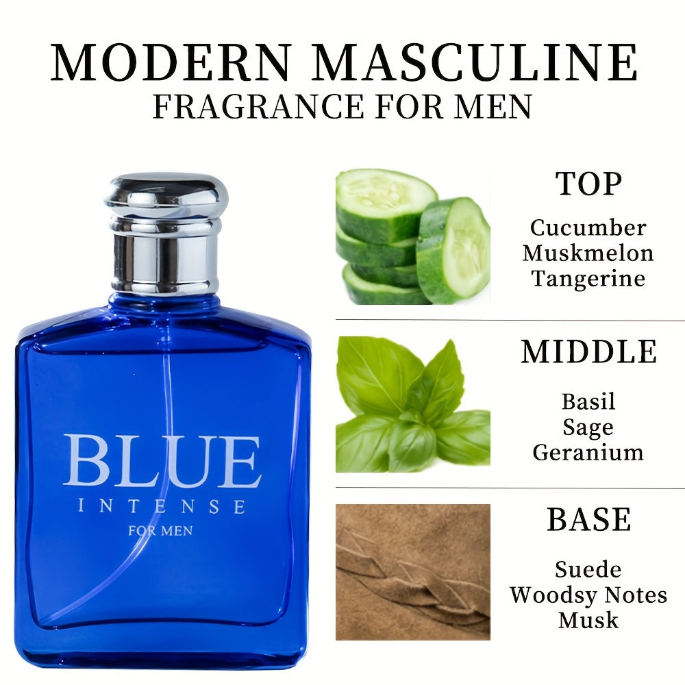 SHOWLU Men's Aquatic Eau De Toilette spray bottle with sleek design, 3.4oz size, and long-lasting fragrance.