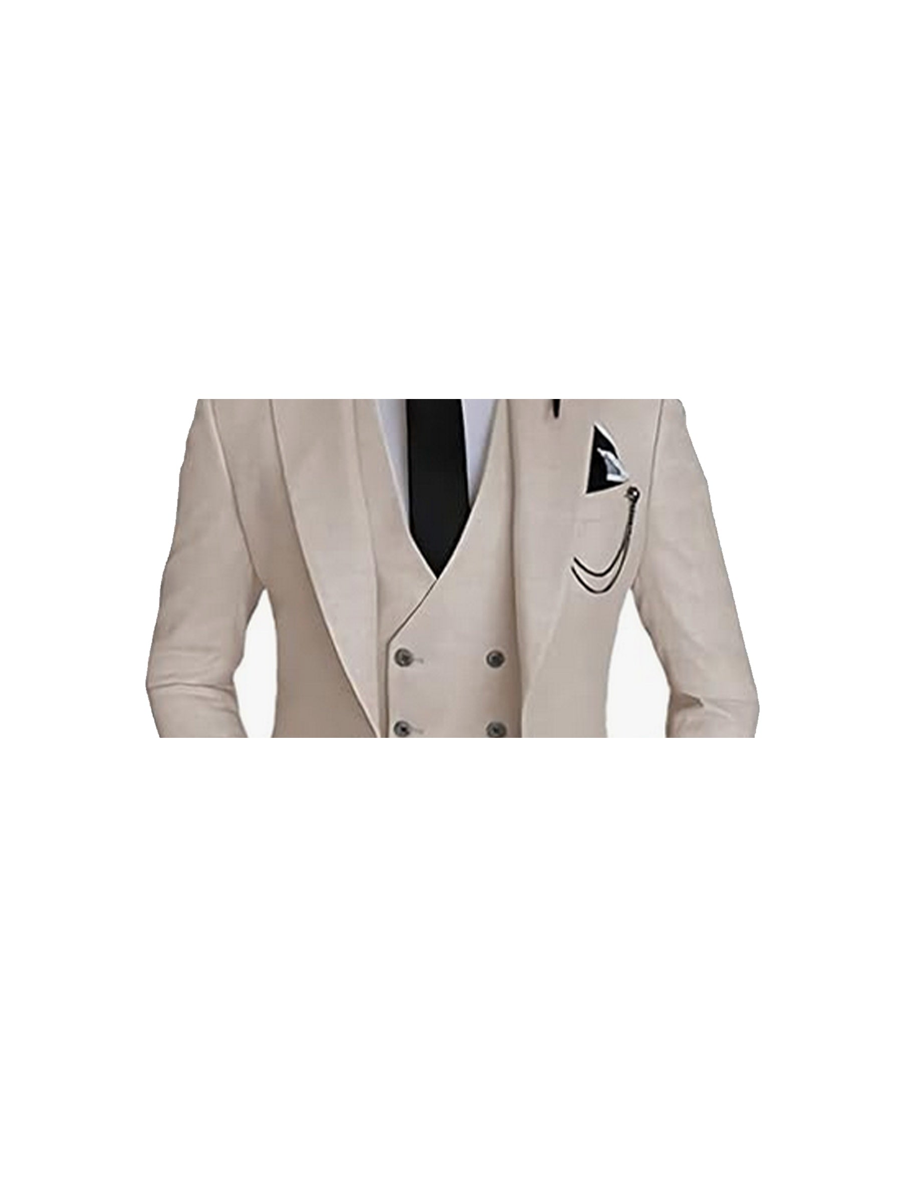 Men Suit 3pcs Slim Fit Business Jacket Vest Pants With Tie Adult Men'S 3pcs Suit Plastic Buttons Men'S Suit One Button Prom Tuxedo Concert Graduation Season Size XS-3XL SHOWLU FASHION STORE